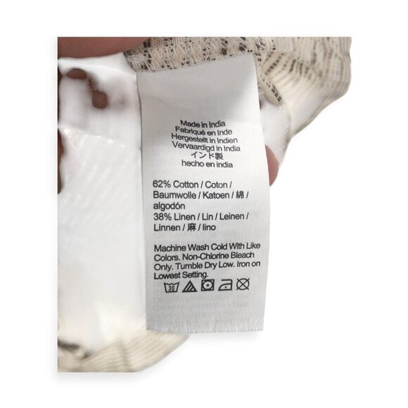 Madewell Cream Flutter-Sleeve Square-Neck Mini Dress in Striped Jacquard SZ S - Picture 6 of 7